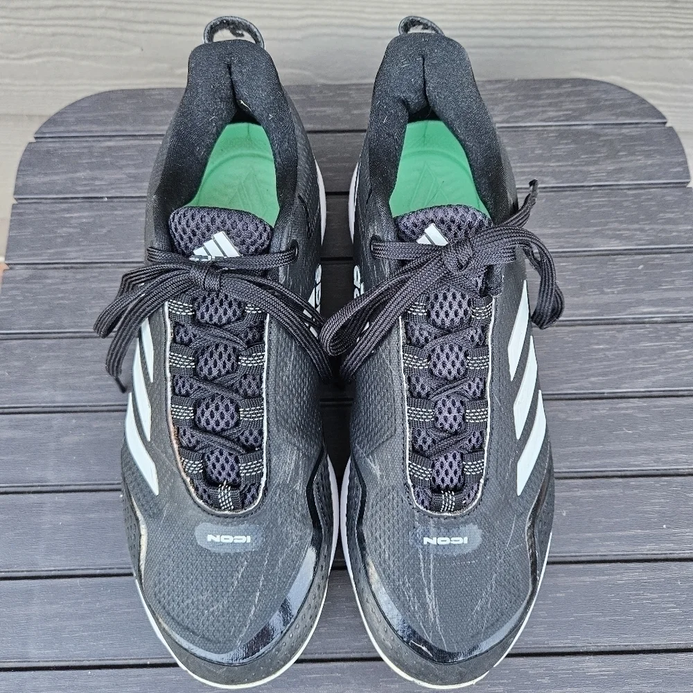 Adidas Icon Black and White Baseball Cleats Shoes 753001 Men's Size 6.5